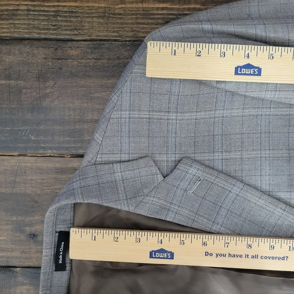 Joseph Feiss Men's Sport Coat Blazer Two Button Brown Plaid‎ Wool Classic 46R
